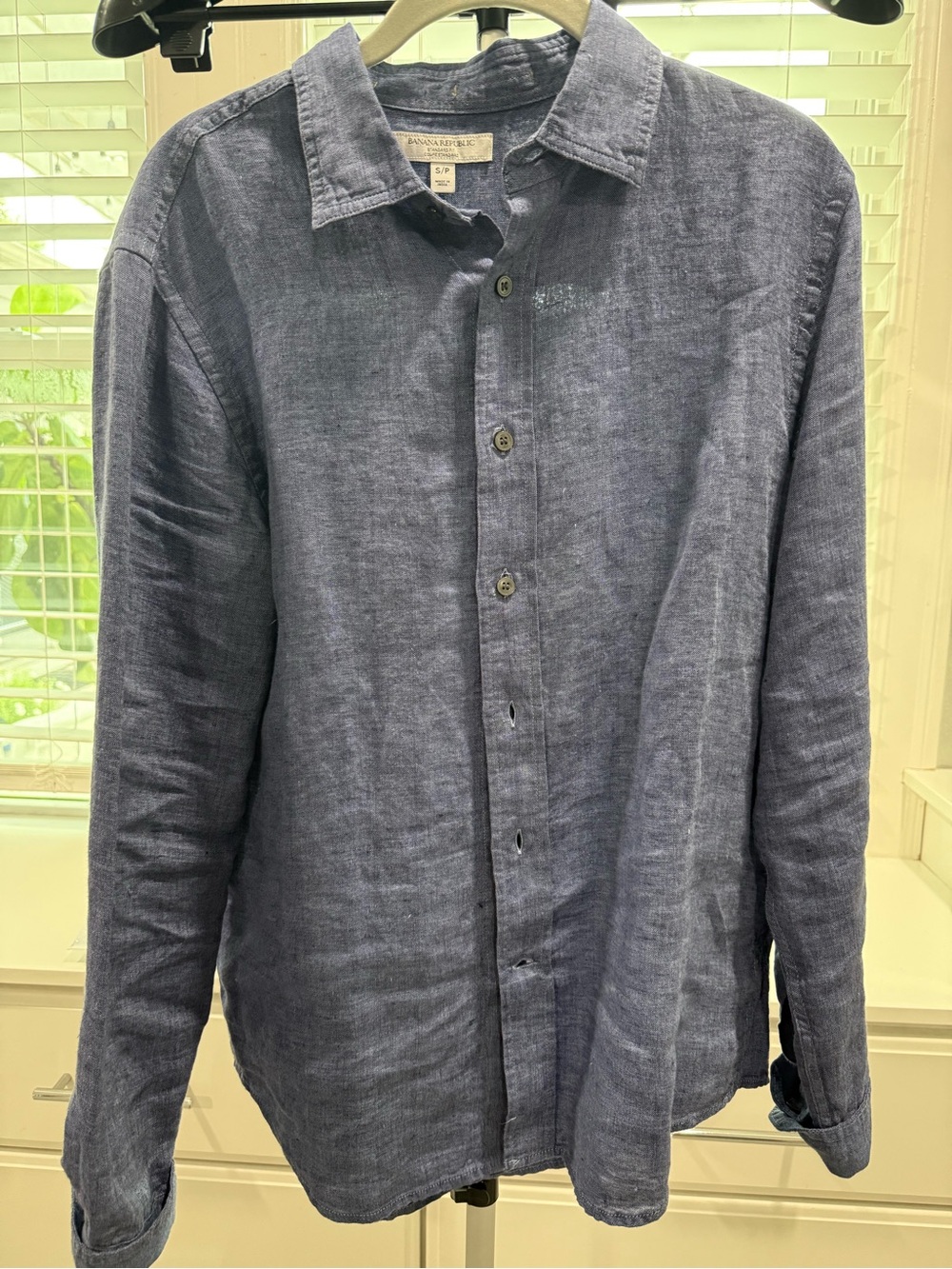 Banana Republic Women's Linen Button-Down Shirt - Denim Blue